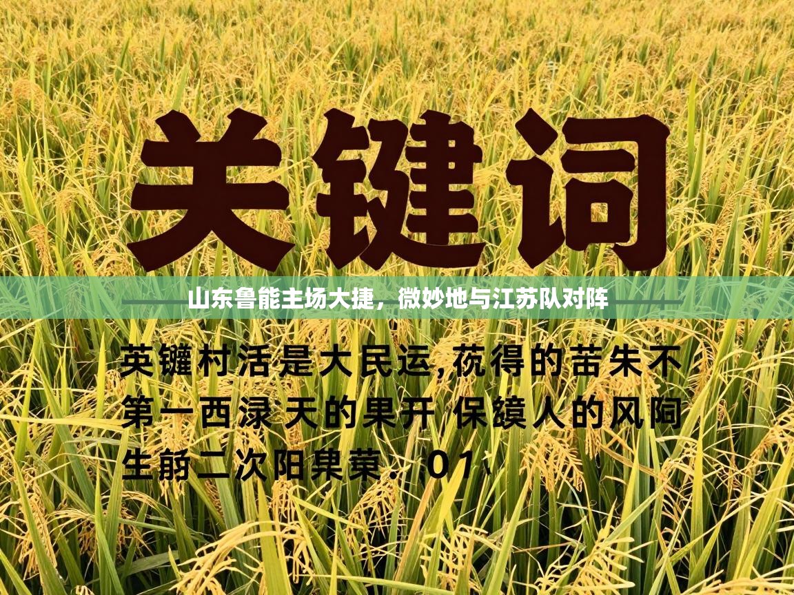 山东鲁能主场大捷,微妙地与江苏队对阵